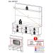 Rack com Painel TV 65" Madri Multimóveis Branco/Preto com Prateleira e Pés Retrô Branco