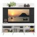 Rack com Painel TV 65" Madri Multimóveis Branco/Preto com Prateleira e Pés Retrô Branco