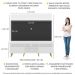 Rack com Painel TV 65" Madri Multimóveis Branco/Preto com Prateleira e Pés Retrô Natural