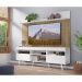 Rack com Painel TV 65" Madri Multimóveis Branco/Rustic com Prateleira e Pés Retrô Branco