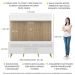 Rack com Painel TV 65" Madri Multimóveis Branco/Rustic com Prateleira e Pés Retrô Natural