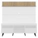 Rack com Painel TV 65" Madri Multimóveis Branco/Rustic com Prateleira e Pés Retrô Preto