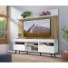 Rack com Painel TV 65" Madri Multimóveis Branco/Rustic com Prateleira e Pés Retrô Preto