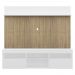 Rack com Painel TV 65" Madri Multimóveis Branco/Rustic com Suporte e Prateleira Branca