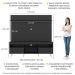 Rack com Painel TV 65" Madri Multimóveis Pés Retrô e Prateleira  Preto/Branco