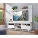Rack com Painel TV 65" Madri Multimóveis Pés Retrô e Prateleira Branco