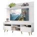 Rack com Painel TV 65" Madri Multimóveis Pés Retrô e Prateleira Branco/Natural