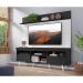 Rack com Painel TV 65" Madri Multimóveis Preto/Branco com Prateleira e Pés Retrô Branco 