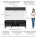Rack com Painel TV 65" Madri Multimóveis Preto/Branco com Prateleira e Pés Retrô Preto 