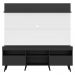 Rack com Painel TV 65" Madri Multimóveis Preto/Branco com Prateleira e Pés Retrô Preto 