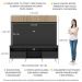 Rack com Painel TV 65" Madri Multimóveis Preto/Rustic com Prateleira e Pés Retrô Branco