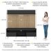 Rack com Painel TV 65" Madri Multimóveis Preto/Rustic com Prateleira e Pés Retrô Branco