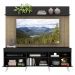 Rack com Painel TV 65" Madri Multimóveis Preto/Rustic com Prateleira e Pés Retrô Branco