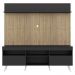 Rack com Painel TV 65" Madri Multimóveis Preto/Rustic com Prateleira e Pés Retrô Branco