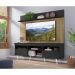 Rack com Painel TV 65" Madri Multimóveis Preto/Rustic com Prateleira e Pés Retrô Branco