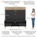 Rack com Painel TV 65" Madri Multimóveis Preto/Rustic com Prateleira e Pés Retrô Natural