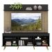 Rack com Painel TV 65" Madri Multimóveis Preto/Rustic com Prateleira e Pés Retrô Natural