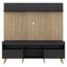 Rack com Painel TV 65" Madri Multimóveis Preto/Rustic com Prateleira e Pés Retrô Natural
