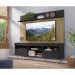 Rack com Painel TV 65" Madri Multimóveis Preto/Rustic com Prateleira e Pés Retrô Natural