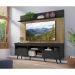 Rack com Painel TV 65" Madri Multimóveis Preto/Rustic com Prateleira e Pés Retrô Preto