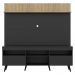 Rack com Painel TV 65" Madri Multimóveis Preto/Rustic com Prateleira e Pés Retrô Preto