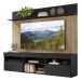 Rack com Painel TV 65" Madri Multimóveis Preto/Rustic com Suporte e Prateleira Preta