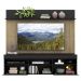 Rack com Painel TV 65" Madri Multimóveis Preto/Rustic com Suporte e Prateleira Preta
