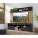 Rack com Painel TV 65" Madri Multimóveis Preto/Rustic com Suporte e Prateleira Preta