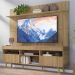 Rack com Painel TV 65" Madri Multimóveis Rustic com Prateleira e Pés Retrô Natural