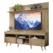 Rack com Painel TV 65" Madri Multimóveis Rustic com Prateleira e Pés Retrô Natural