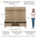 Rack com Painel TV 65" Madri Multimóveis Rustic com Prateleira e Pés Retrô Natural