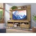 Rack com Painel TV 65" Madri Multimóveis Rustic com Prateleira e Pés Retrô Natural