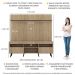 Rack com Painel TV 65" Madri Multimóveis Rustic com Prateleira e Pés Retrô Preto