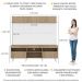 Rack com Painel TV 65" Madri Multimóveis Rustic/Branco com Prateleira e Pés Retrô Branco