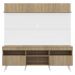 Rack com Painel TV 65" Madri Multimóveis Rustic/Branco com Prateleira e Pés Retrô Branco