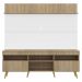 Rack com Painel TV 65" Madri Multimóveis Rustic/Branco com Prateleira e Pés Retrô Natural