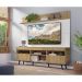 Rack com Painel TV 65" Madri Multimóveis Rustic/Branco com Prateleira e Pés Retrô Preto