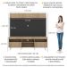 Rack com Painel TV 65" Madri Multimóveis Rustic/Preto com Prateleira e Pés Retrô Branco
