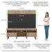 Rack com Painel TV 65" Madri Multimóveis Rustic/Preto com Prateleira e Pés Retrô Preto