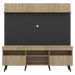 Rack com Painel TV 65" Madri Multimóveis Rustic/Preto com Prateleira e Pés Retrô Preto