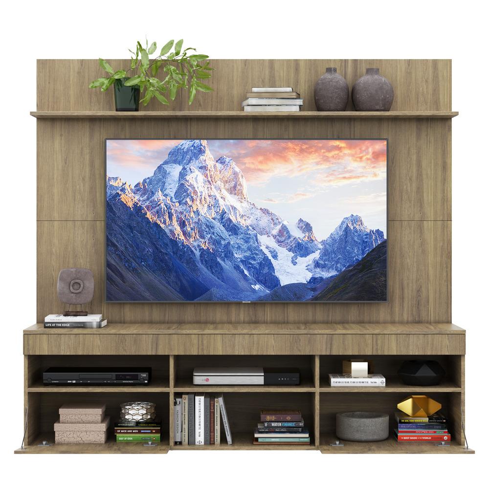 Rack com Painel TV 65" Madri Multimóveis com Suporte  e Prateleira Rustic