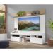 Rack com Painel TV 65" Madri Multimóveis com Suporte e Prateleira Branco/Rustic