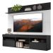 Rack com Painel TV 65" Madri Multimóveis com Suporte e Prateleira Preto/Branco