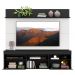 Rack com Painel TV 65" Madri Multimóveis com Suporte e Prateleira Preto/Branco
