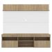 Rack com Painel TV 65" Madri Multimóveis com Suporte e Prateleira Rustic/Branco