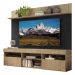 Rack com Painel TV 65" Madri Multimóveis com Suporte e Prateleira Rustic/Preto