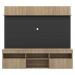 Rack com Painel TV 65" Madri Multimóveis com Suporte e Prateleira Rustic/Preto
