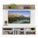 Rack com Painel TV 65" Madri Multimóveis e Prateleira Branco/Rustic