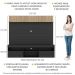 Rack com Painel TV 65" Madri Multimóveis e Prateleira Preto/Rustic