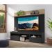 Rack com Painel TV 65" Madri Multimóveis e Prateleira Preto/Rustic